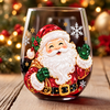 Personalized Santa Snowman Christmas Stemless Wine Glass Gift For Family CH07 180972