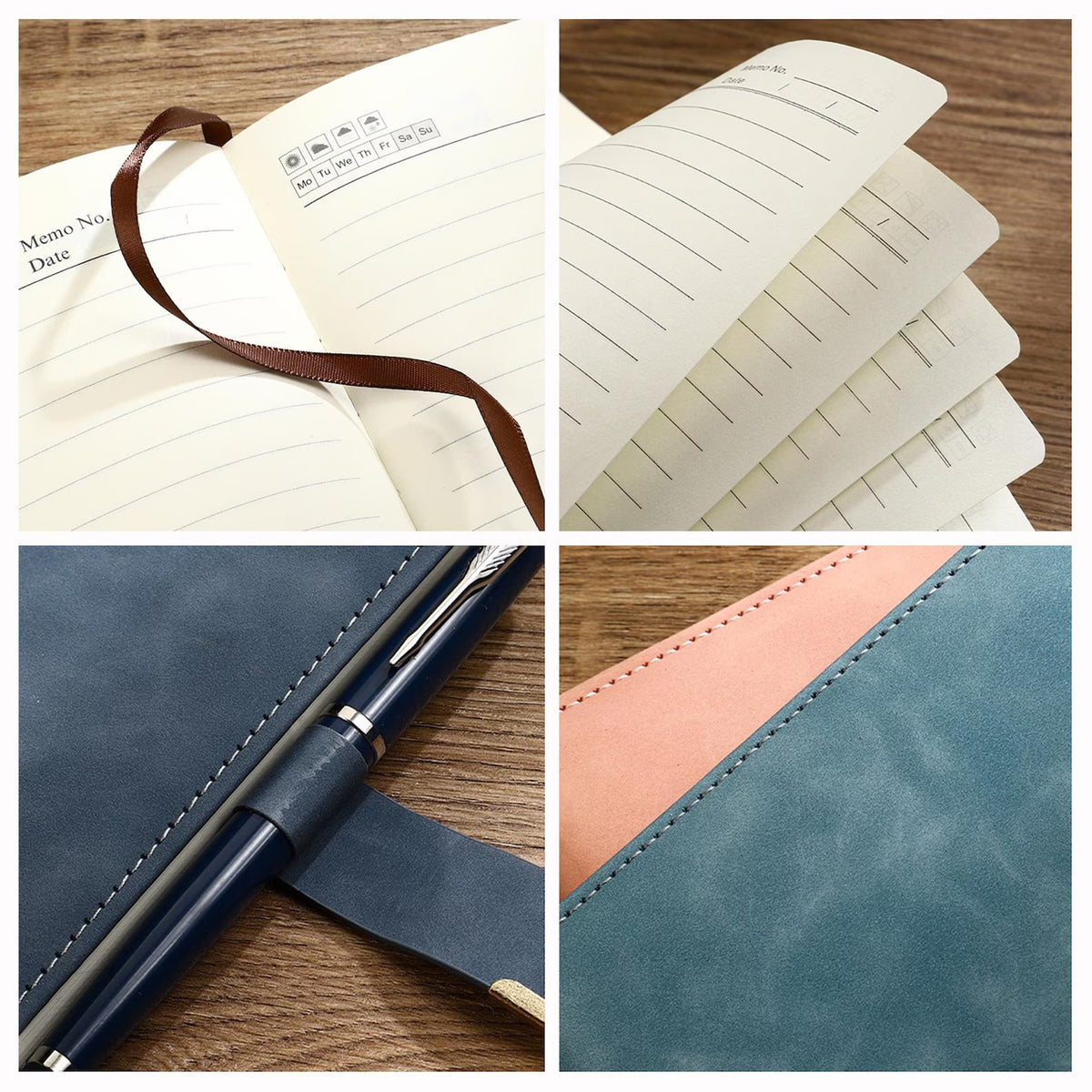 Engraved Birth Flower Leather Journal, Personalized Name Notebook Set, Graduation Gifts for Her HA75 920592