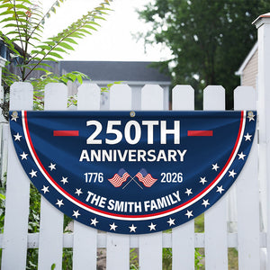 Custom Family Name 250th Anniversary 1776-2026 America Non-Pleated Fan Flag HA75 898792
