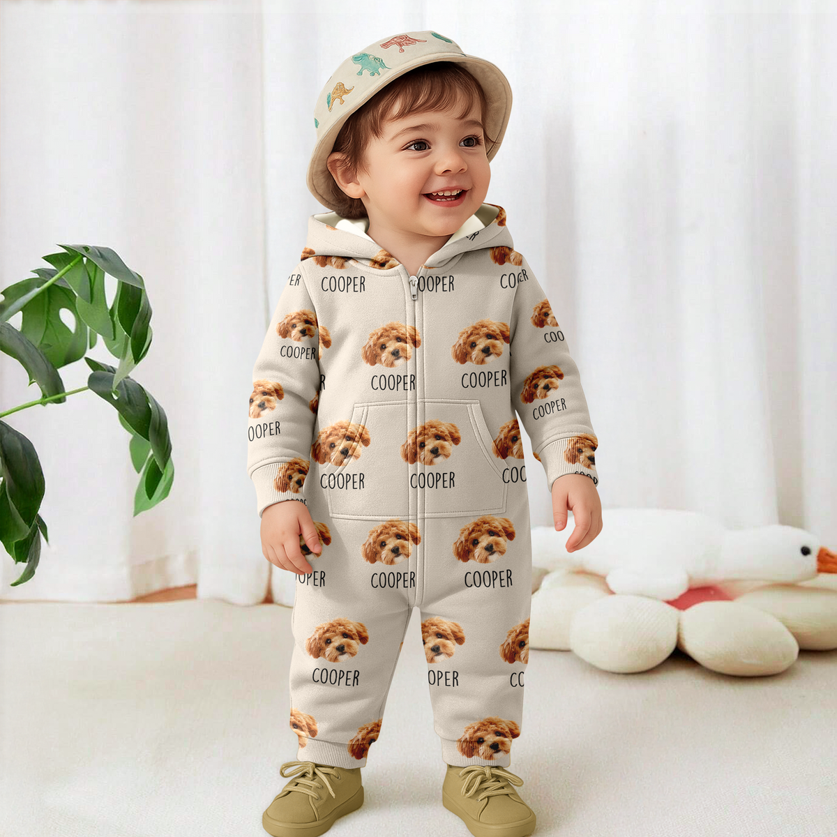 Custom Pet Face & Name Onesie Pajamas Christmas Gift For Pet Lovers TH10 171053