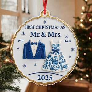 First Christmas As Mr And Mrs - Personalized Acrylic Ornament Couple Gift CH07 899098