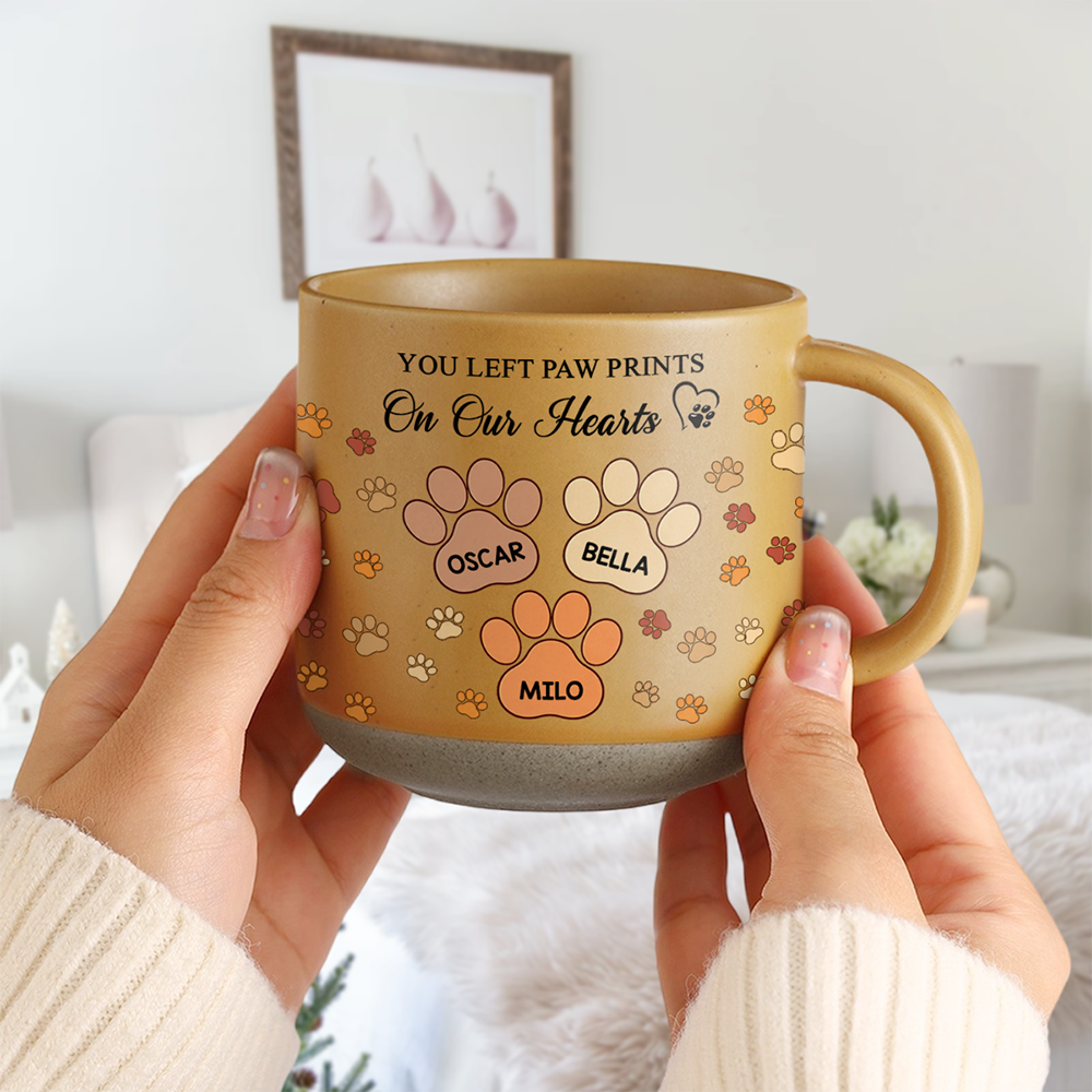 You Left Paw Prints On My Heart For Dog Lover Pottery Mug TH10 169579