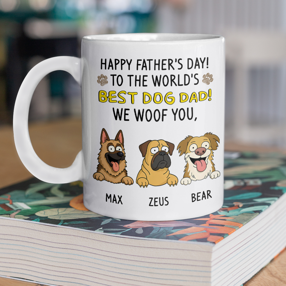 To The World Best Dog Dad White Mug Personalized Gift For Father's Day HO82 893710