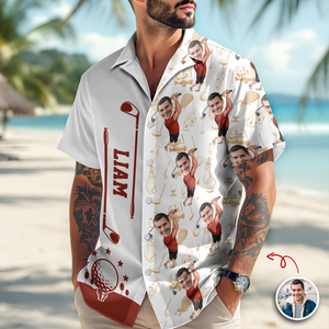 Custom Funny Golfer Photo Hawaii Shirt Gift For Golfer, Golf Lovers LM32 897615