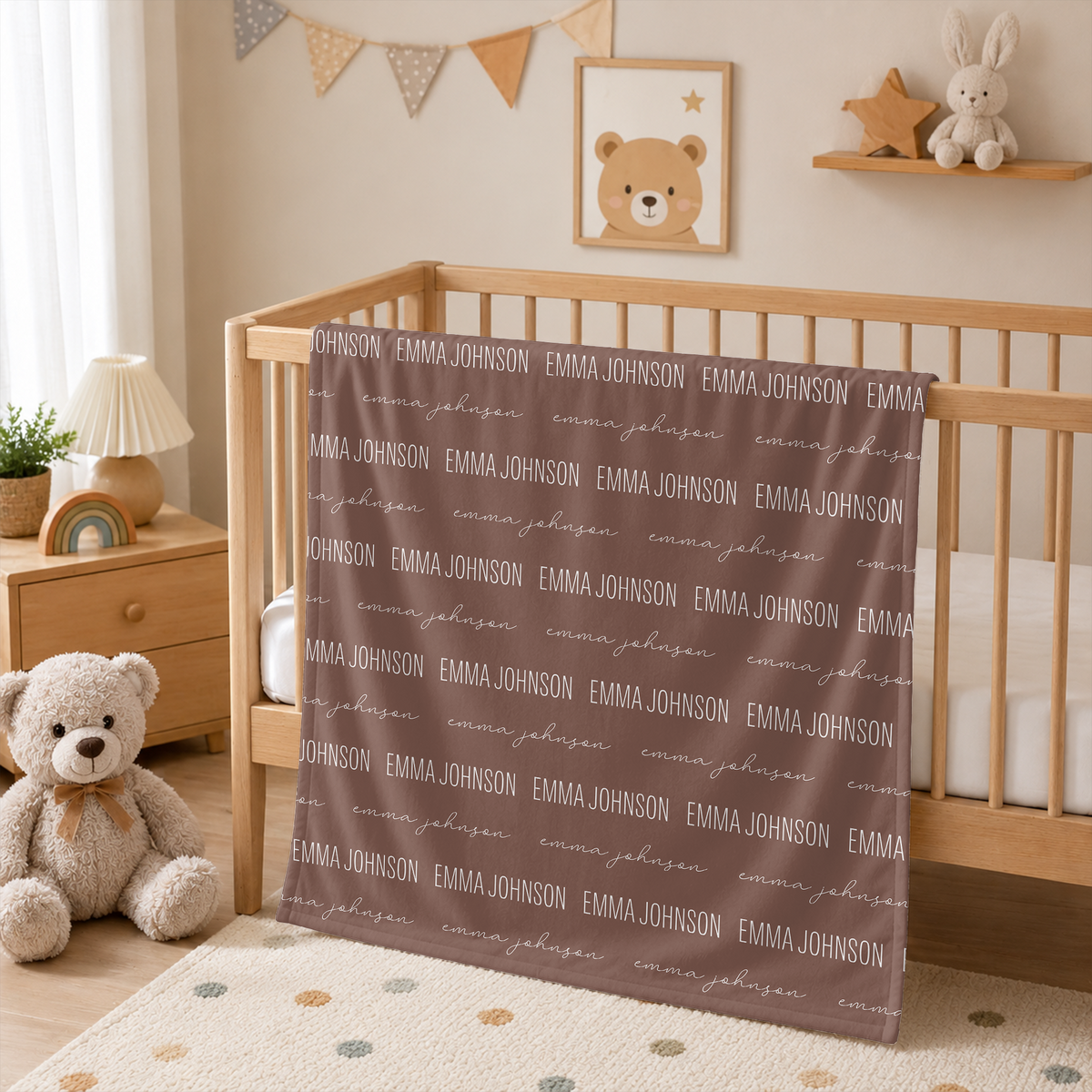 Personalized Photo & Name Blanket for Kids, Soft Fleece Blanket, Newborn Baby Shower Gift, Nursery Blanket LM32 669515