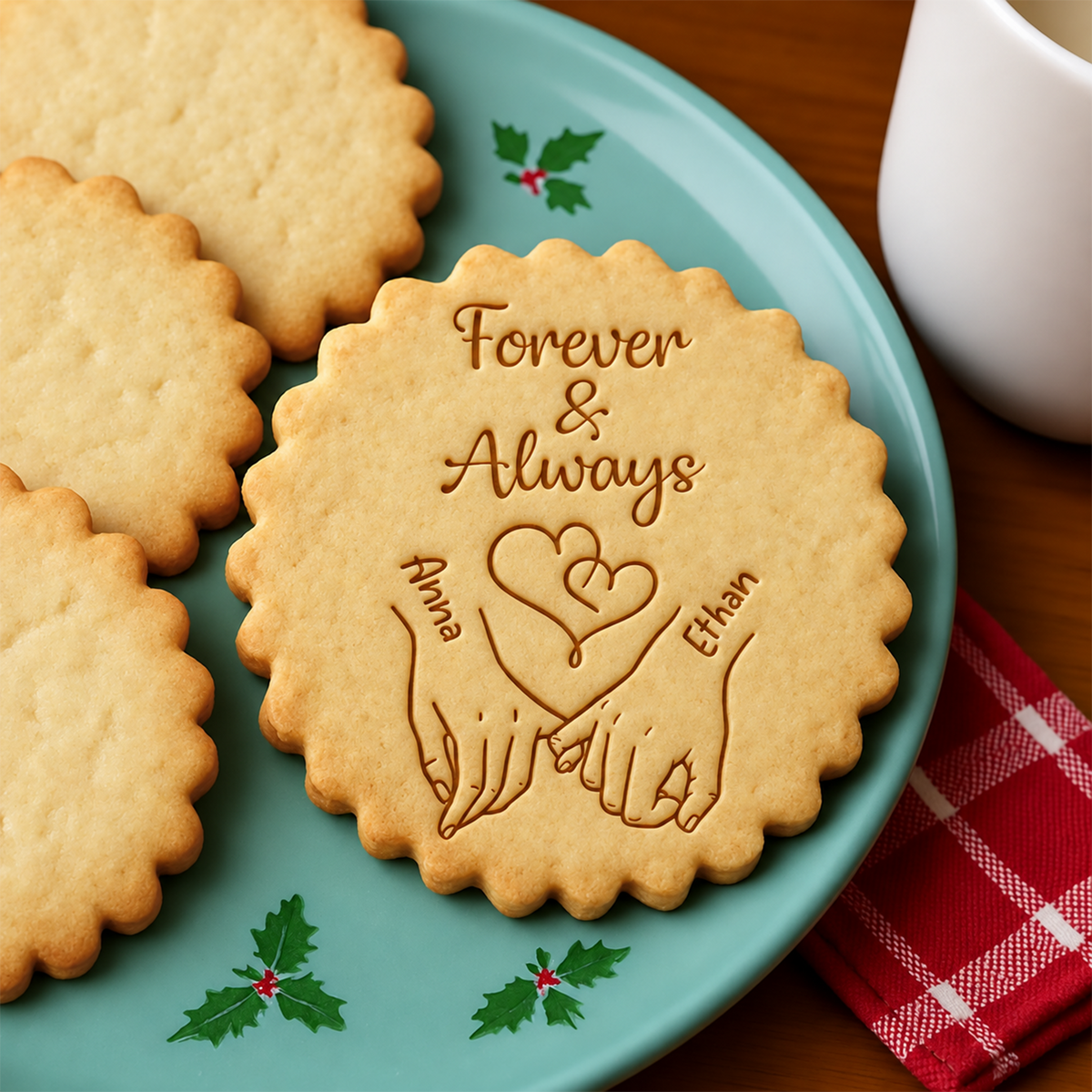 Personalized Couple Hands Cookie Stamp, Romantic Baking Gift HO82 904168