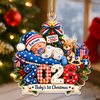 Personalized Baby's First Christmas Acrylic Ornament, Special Keepsake for New Parents HA75 919362