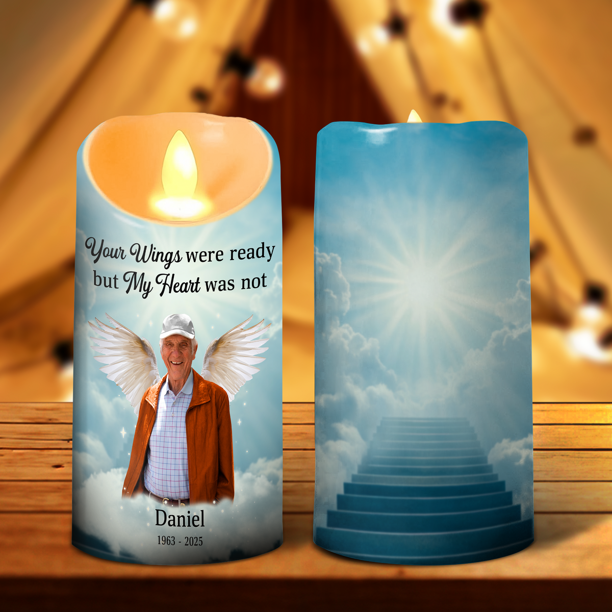 Custom Photo Dad Mom Memorial Personalized Sympathy Gift For Family Members LED Candle CH07 895398