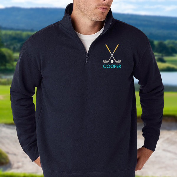Personalized Golf Quarter Zip Sweater | Custom Monogram