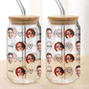 Custom Photo With Name Favorite Funny Heart Glass Can With Lid For Couple, Pet Lovers LM32 897833