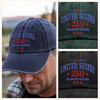 United States 250 Years of Freedom 1776–2026 Embroidered Baseball Cap TH10 170259