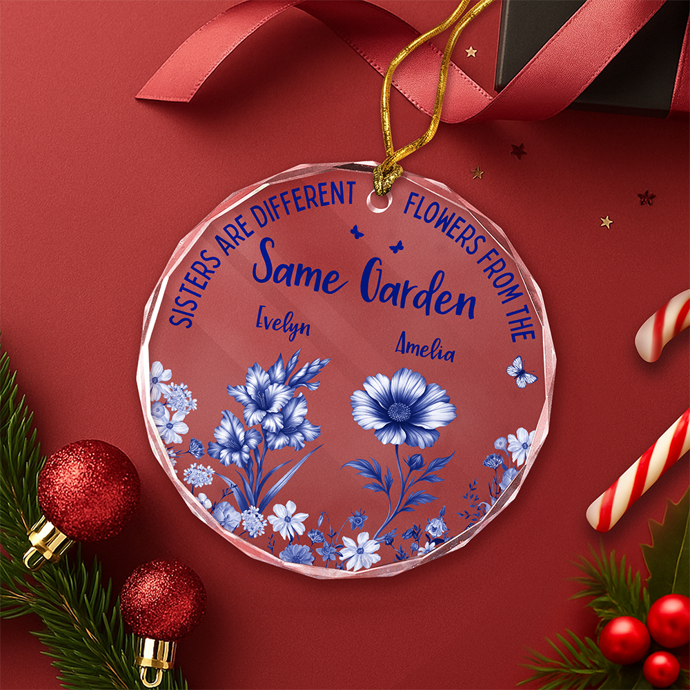 It Takes A Long Time To Grow An Old Friend Toile De Jouy Vintage French Style Personalized Cirle Glass Ornament HA75 897072