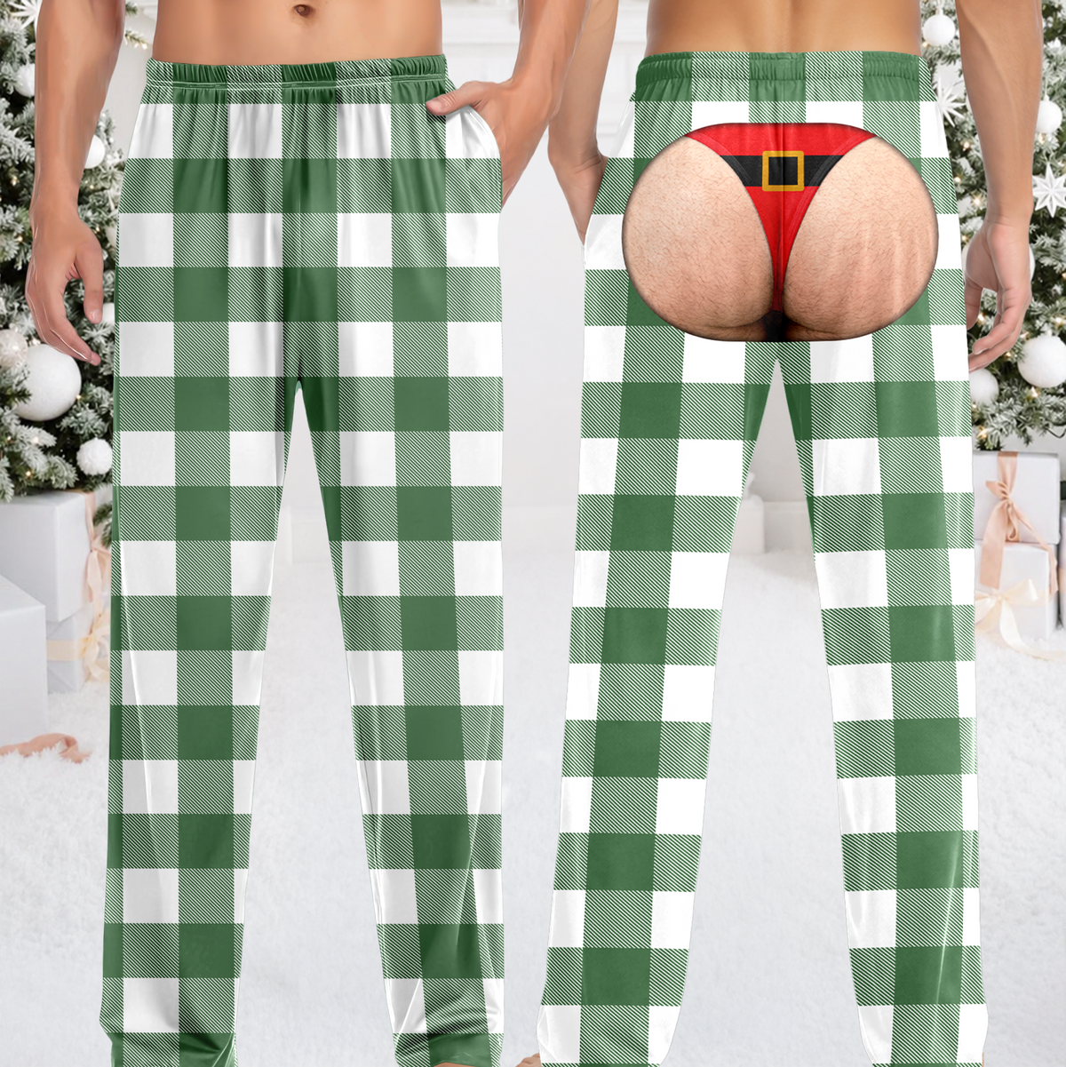 Funny Christmas Butt Illusion Pajama Pants – Gag Pants Gift CH07 180606