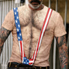 Hairy Body USA Flag Swimsuit 3D Shirt for Men, Funny Patriotic Mankini Tee HA75 921786