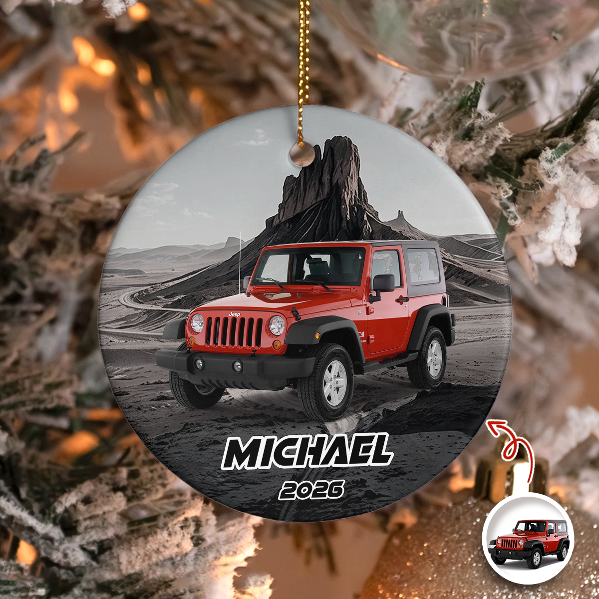 Custom Car Photo And Name Ceramic Ornament Christmas Gift For Car Lovers TH10 171277