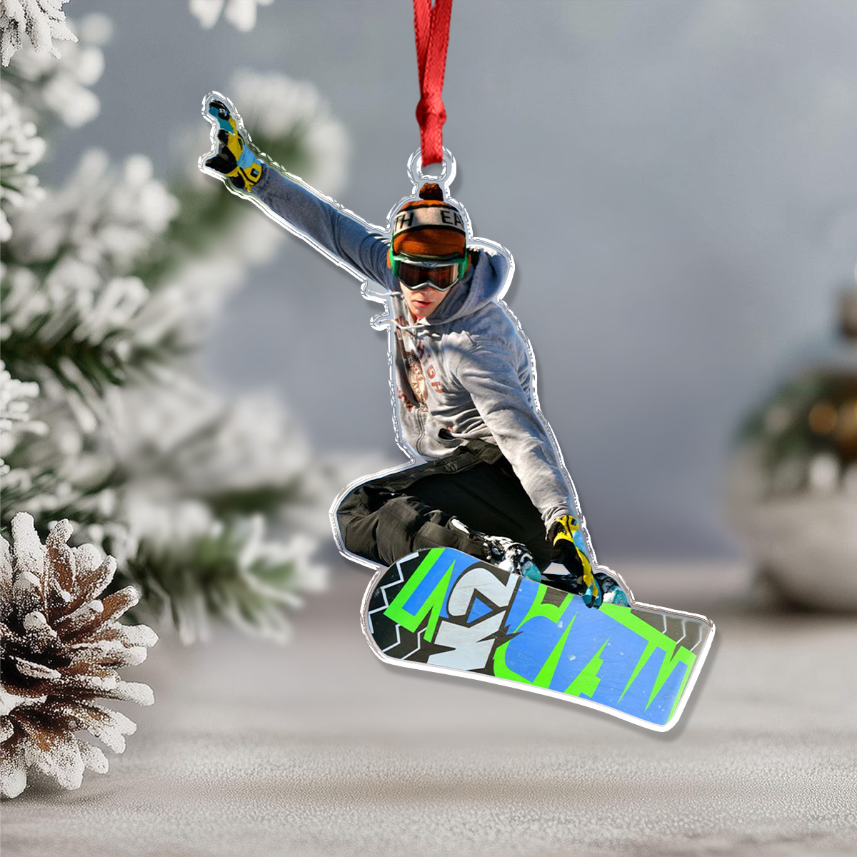 Custom Photo Skiing Acrylic Ornament, Personalized Ski Lover Christmas Gift TH10 170835