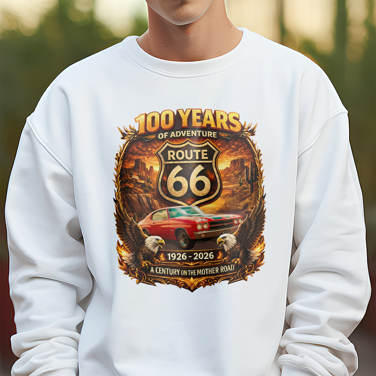 Custom Photo 100 Years Of Adventure Route 66 Car Bright Shirt For Car Lover TH10 898659
