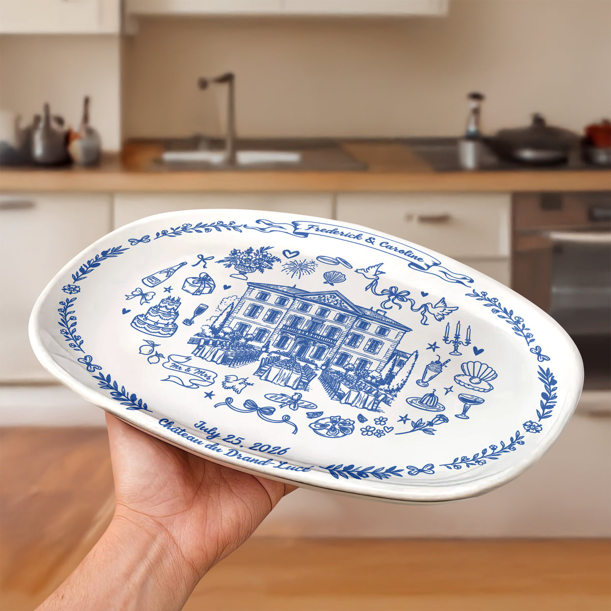 Personalized Wedding Venue Platter Plate Wedding Gift for Couple, Newlyweds LM32 670327