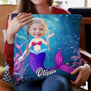Custom Kid Photo Mermaid Princess Pillow Gifts for Girls CH07 896476