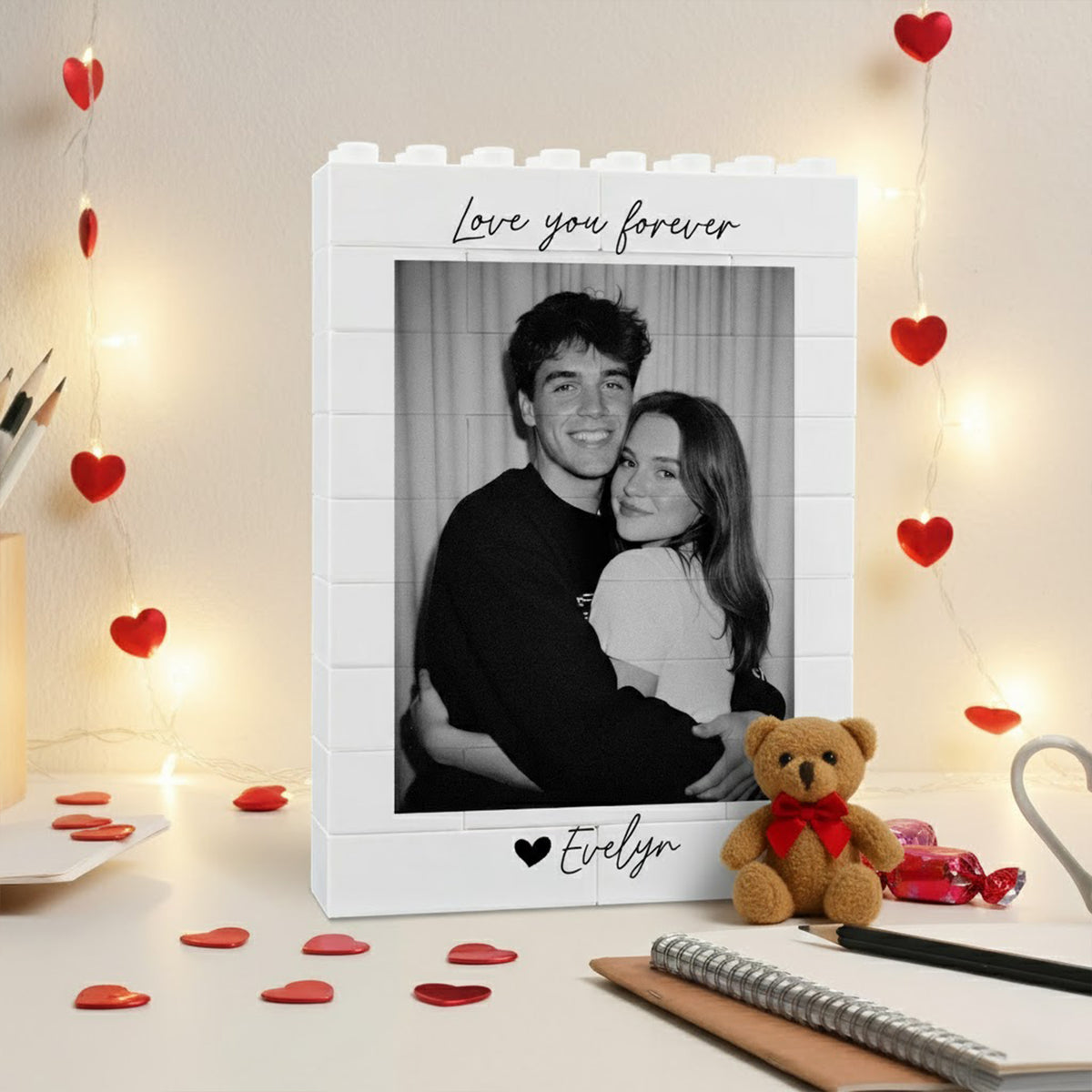 Custom Couple Photo Forever Together Love Keepsake Building Brick Blocks LM32 899159