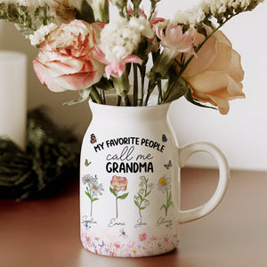 My Favorite People Call Me Mommy And Grandma Personalized Vase LM32 893963