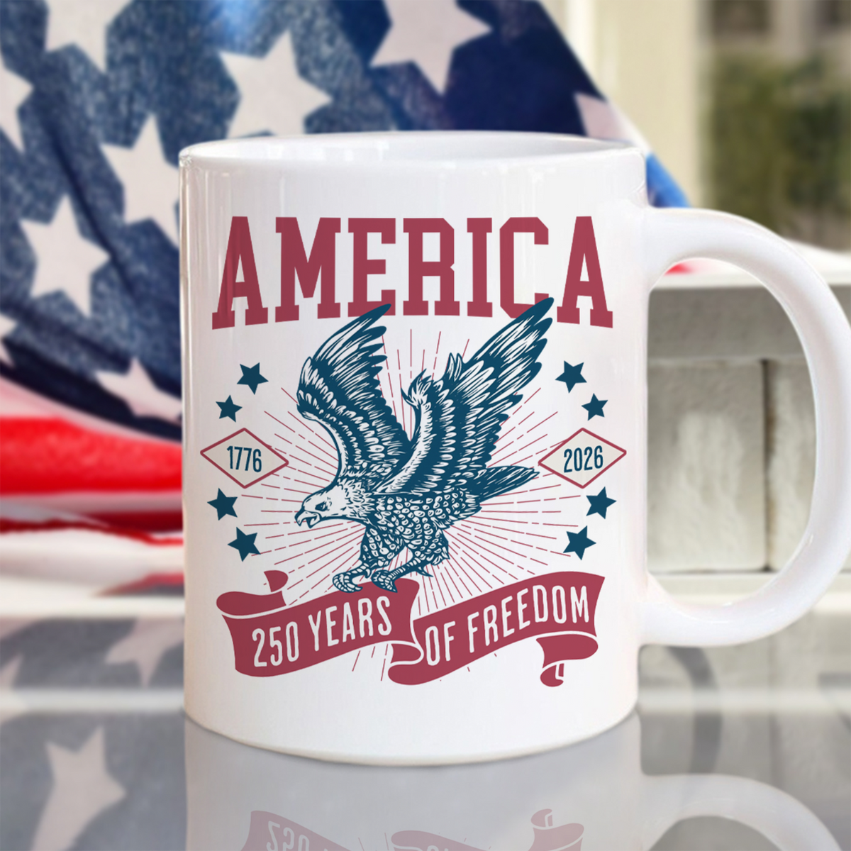 Custom Dog Photo America 250th Anniversary Eagle White Mug LM32 895369