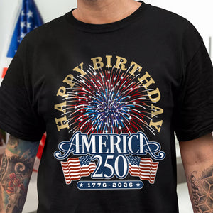 America 250 Semiquincentennial Fireworks Celebration Dark Shirt HO82 894604