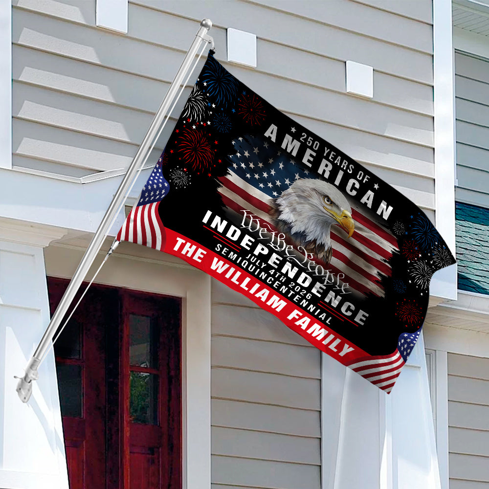 Custom Family Name America 250th Anniversary We The People Eagle House Flag CH07 899078