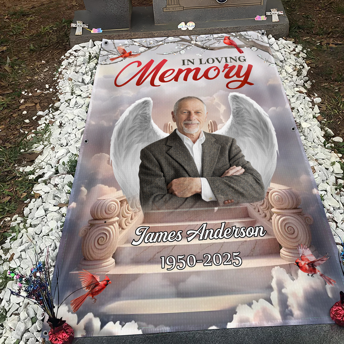 Custom Photo A Piece Of My Heart Lives In Heaven Memorial Grave Blanket LM32 893237