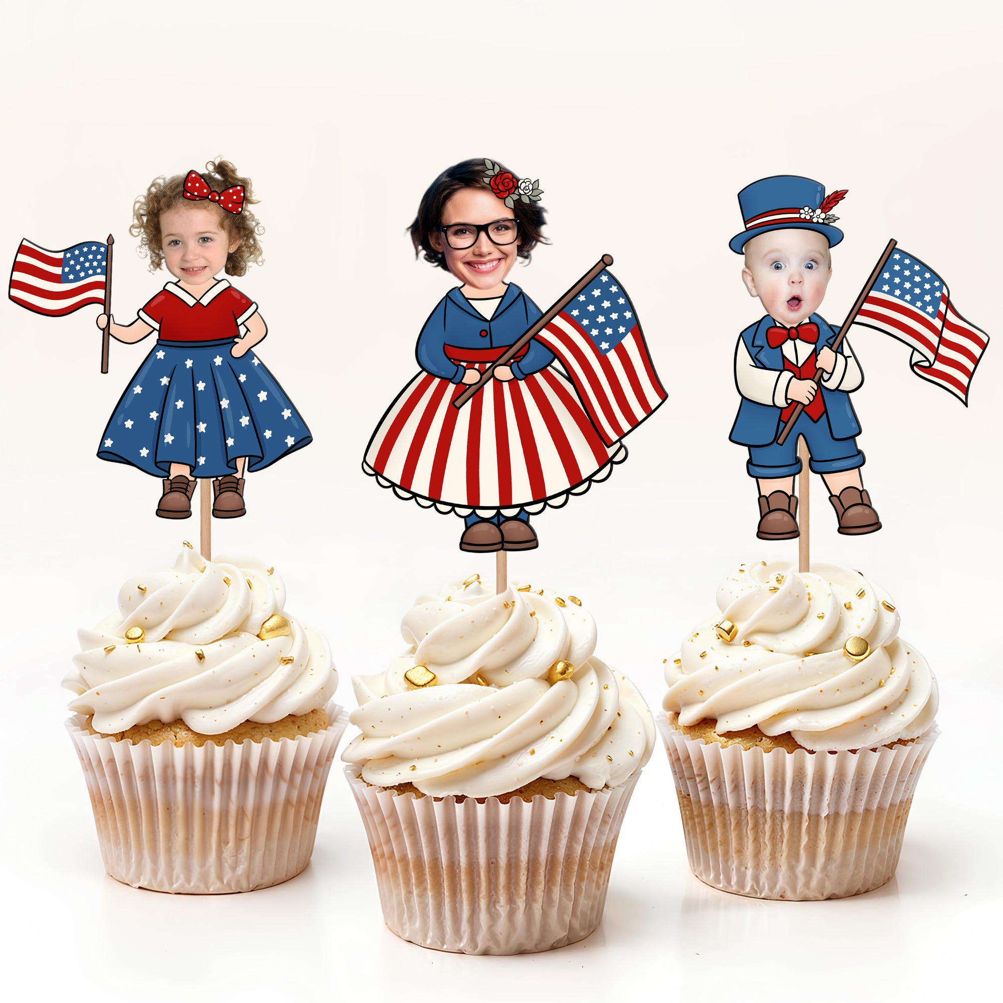 Custom Face Photo 4th Of July Independence Day Topper TH10 892603