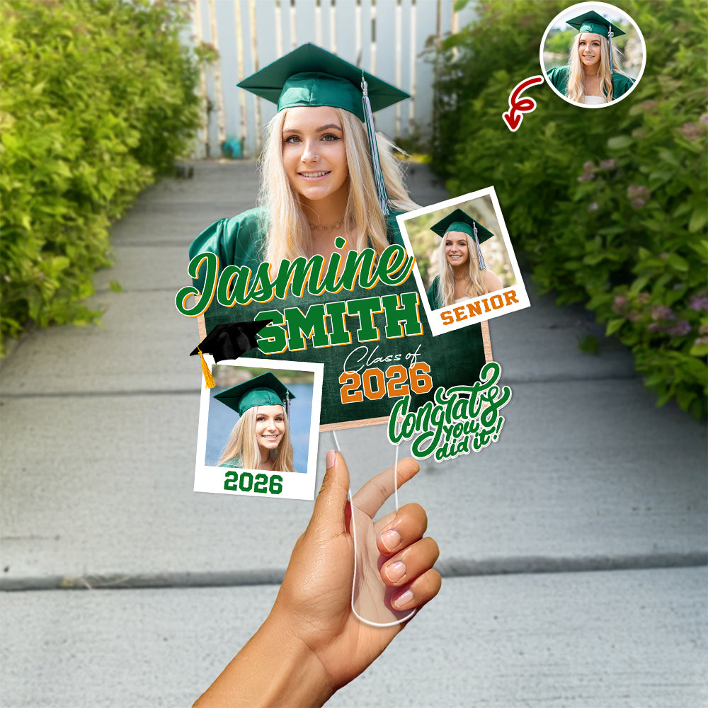 Custom Photo Graduation Class of 2026 Face Fan, Personalized Senior Congrats Grad Gift LM32 899437