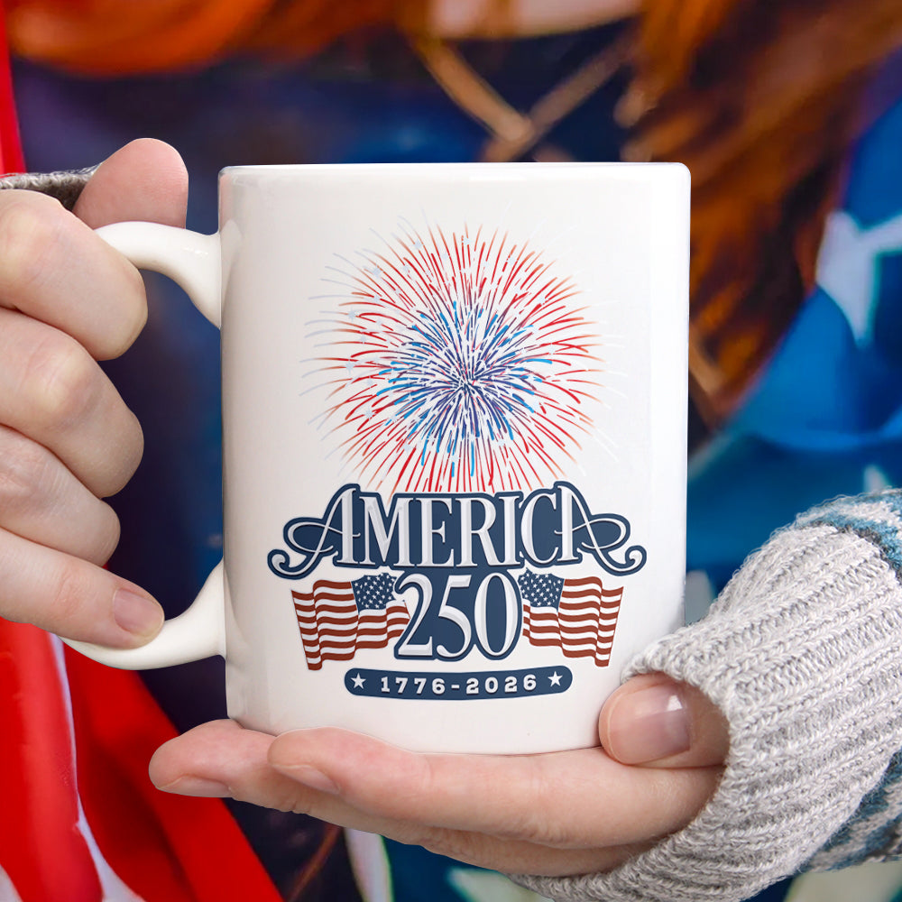America 250 Firework White Mug TH10 894641