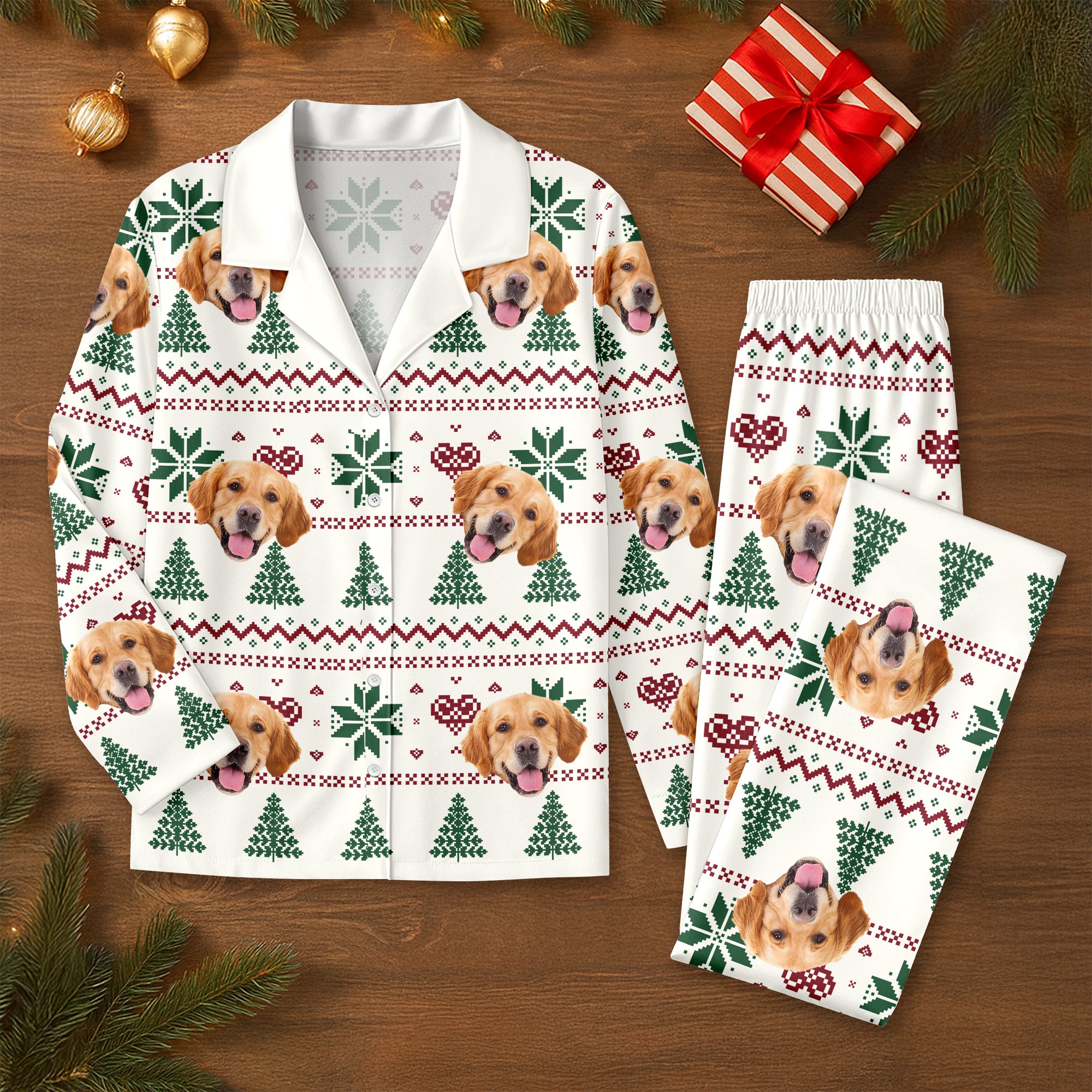 Christmas Is Coming Aztec Pattern - Custom Dog Face Photo Pajamas Christmas Gift For Dog Lovers CH07 896134