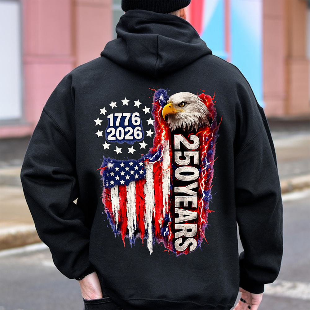 USA 250th Anniversary 1776 2026 Eagle T-Shirt Back CH07 910854