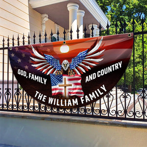Custom Family Name God Family And Country America Pleated Fan Flag TH10 896437