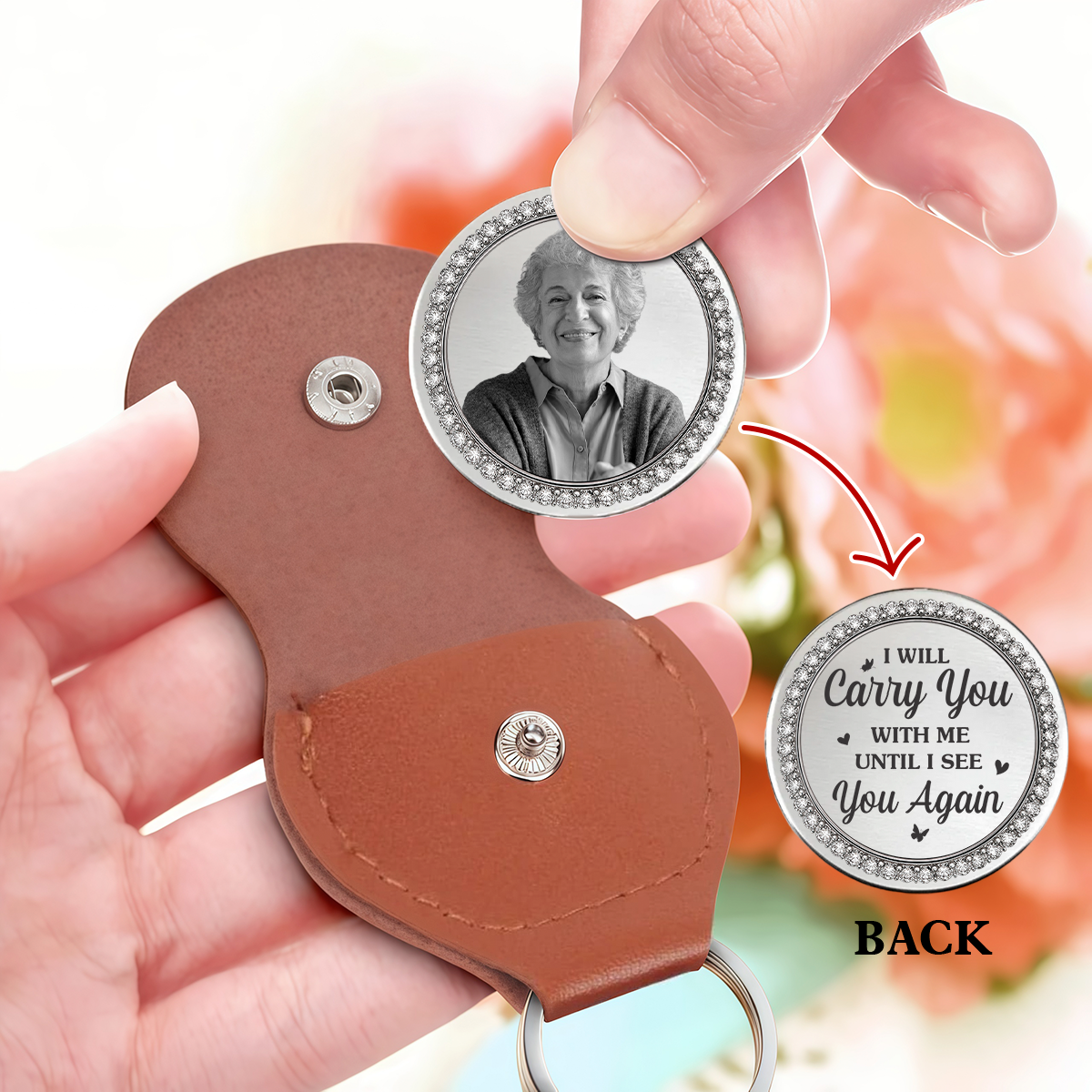 Custom Photo I Will Carry You With Me Until I See You Again Memorial Pocket Hug HA75 920796