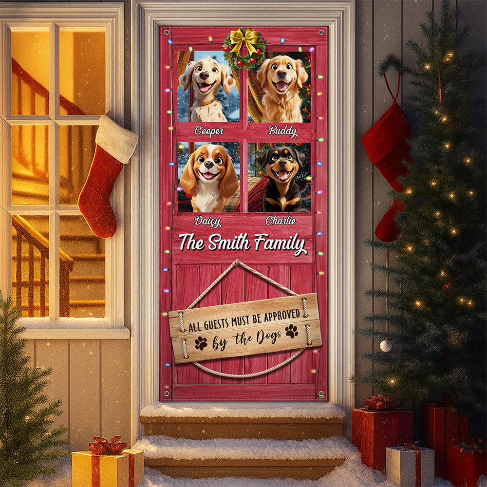 Custom Cute 3D Dog All Guests Must Be Approved By The Dogs Decoration Door Cover HA75 898082