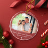 Custom Photo Always & Forever In My Heart Memorial Christmas Glass Ornament CH07 180180