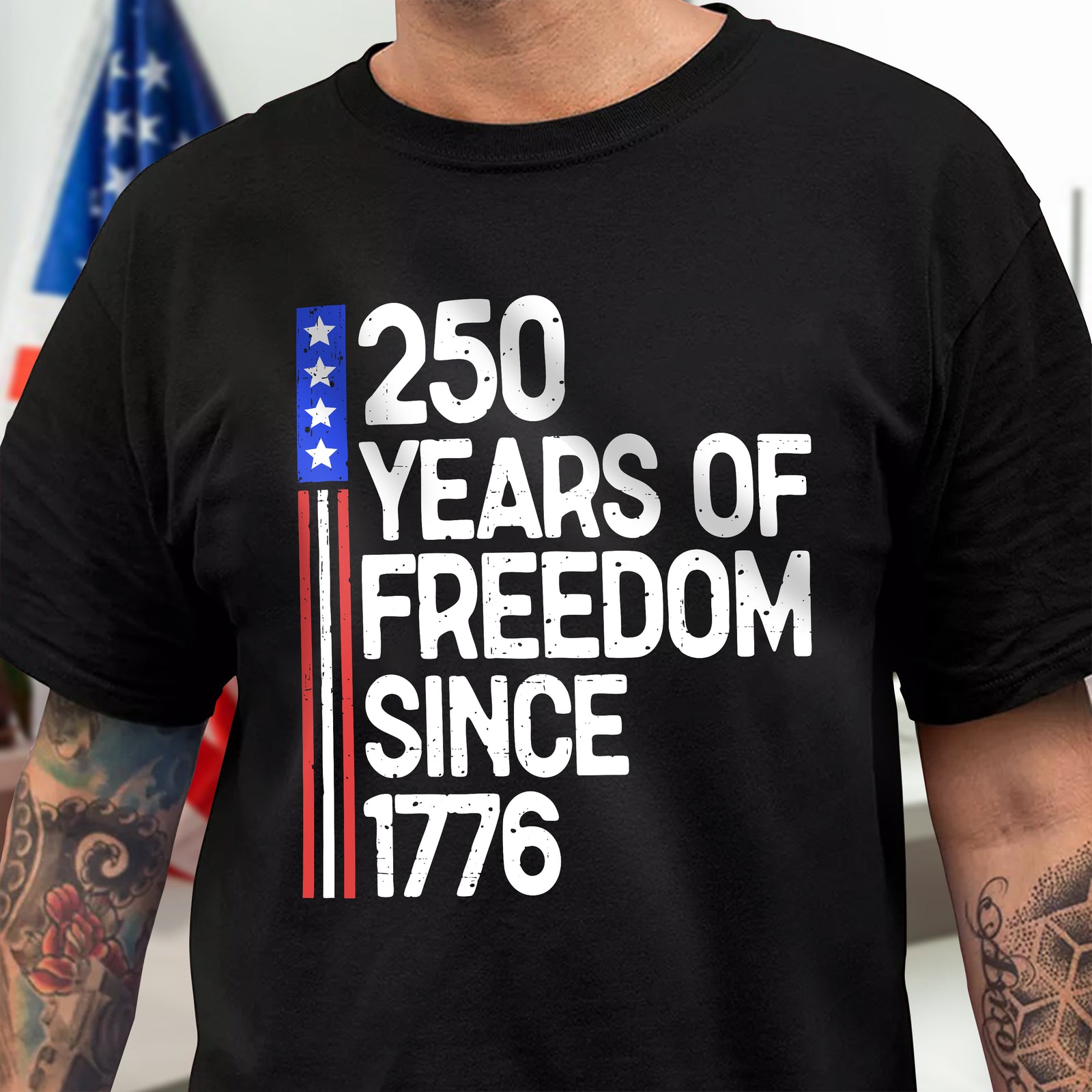 250 Years Of Freedom 250th Birthday America Flag 4th Of July Dark Shirt HO82 894800