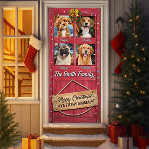 Custom Cute Photo Merry Christmas Ya Filthy Animal Door Cover LM32 897181