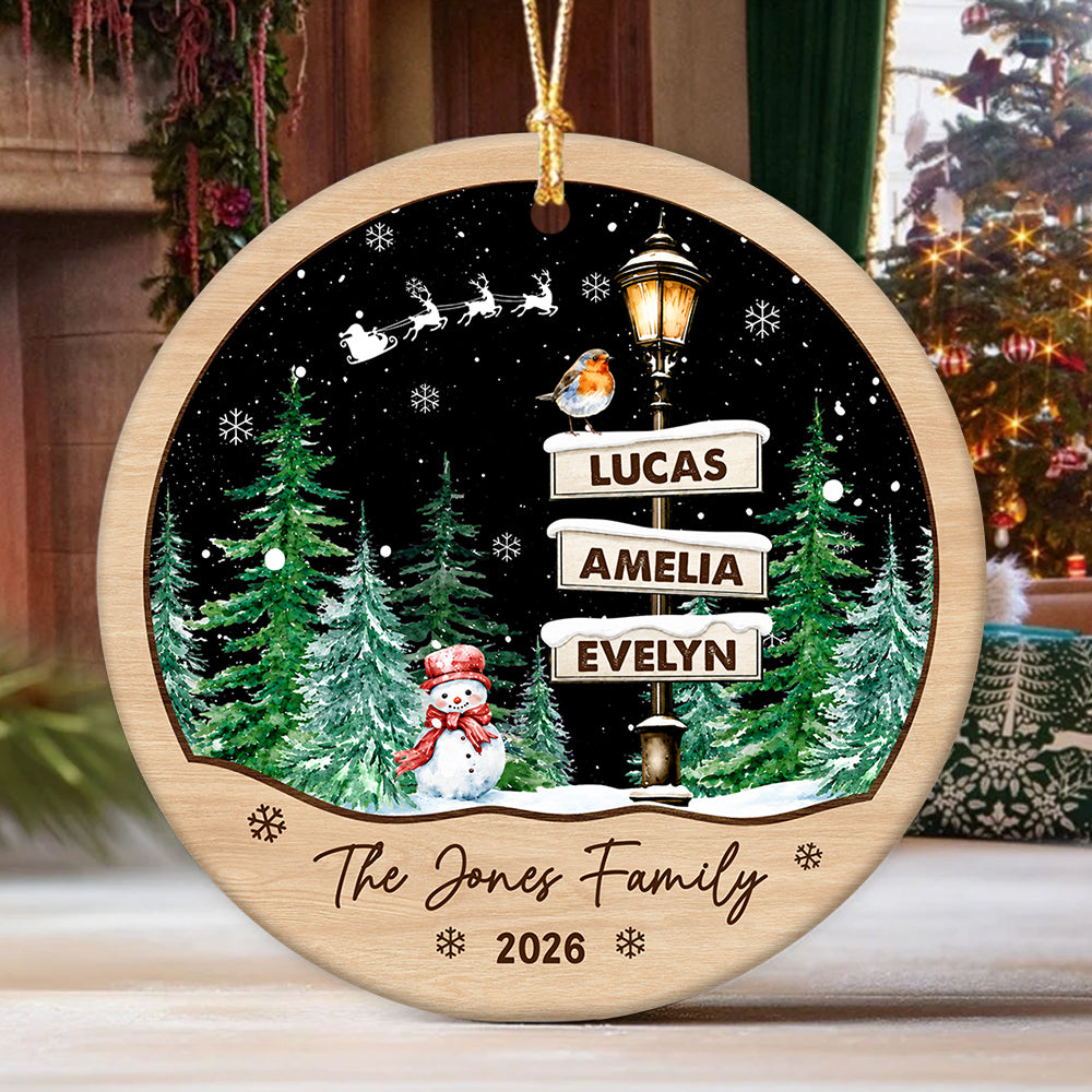 Custom Family Name Christmas Tree Ceramic Ornament, Xmas Gift For Family TH10 170657