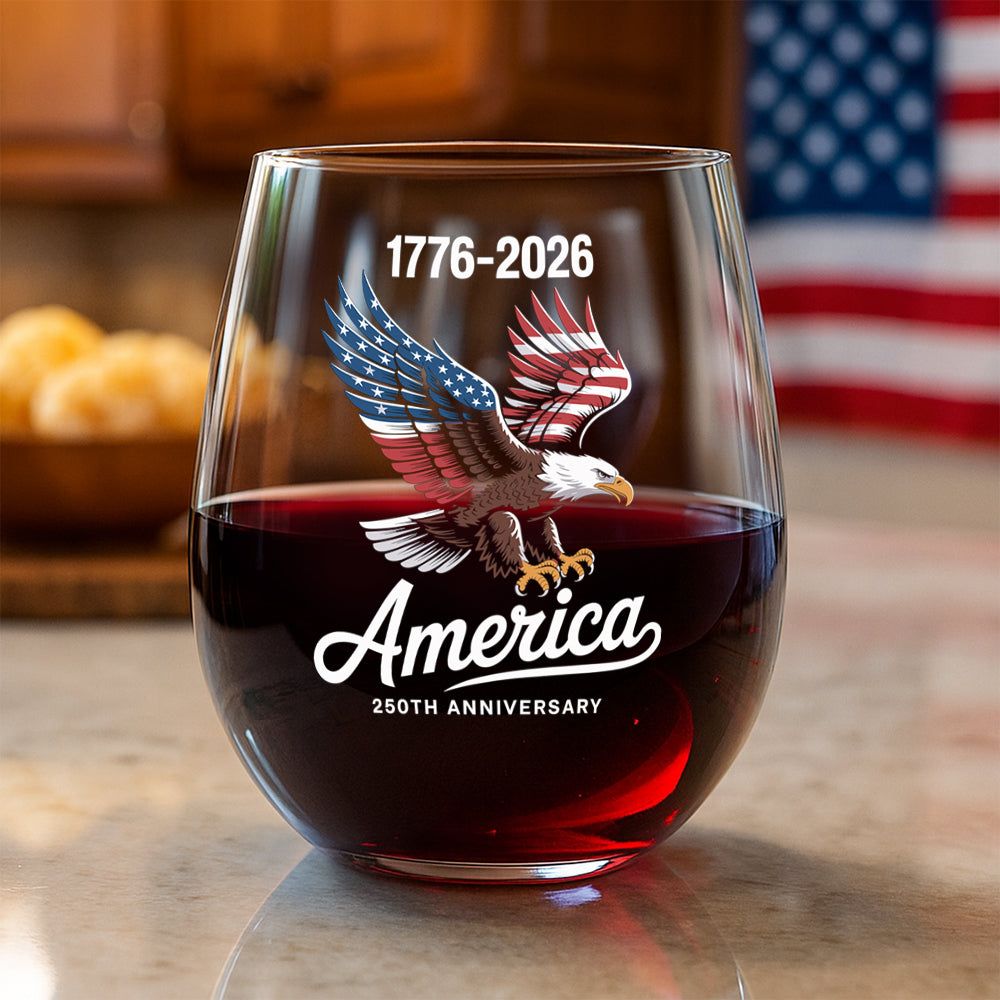 Celebrate 250 Years of America USA Anniversary 1776-2026 Wine Glass HO82 894482