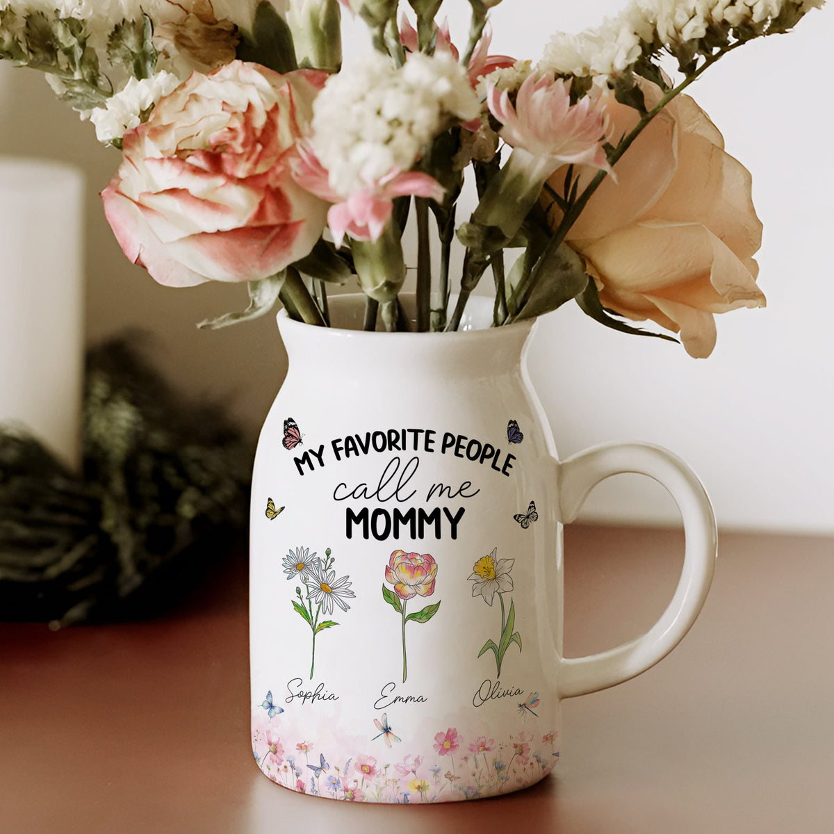 My Favorite People Call Me Mommy And Grandma Personalized Vase LM32 893963