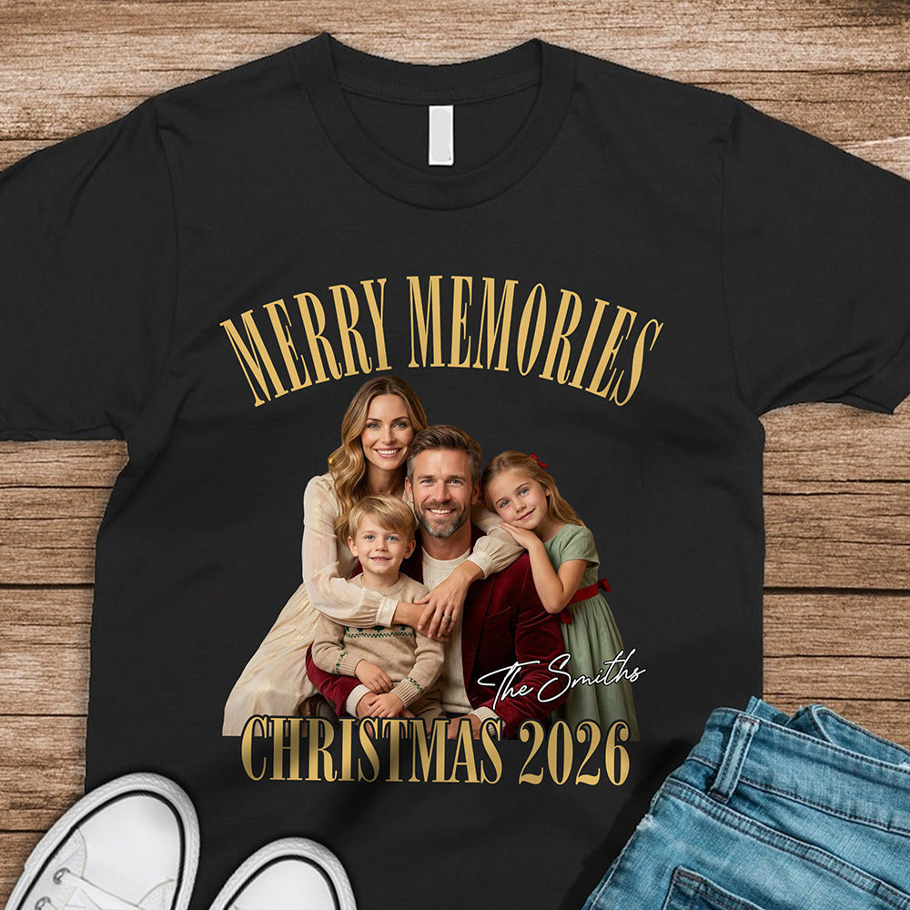 Custom Photo Merry Memories Christmas 2026 Matching Shirt CH07 180922