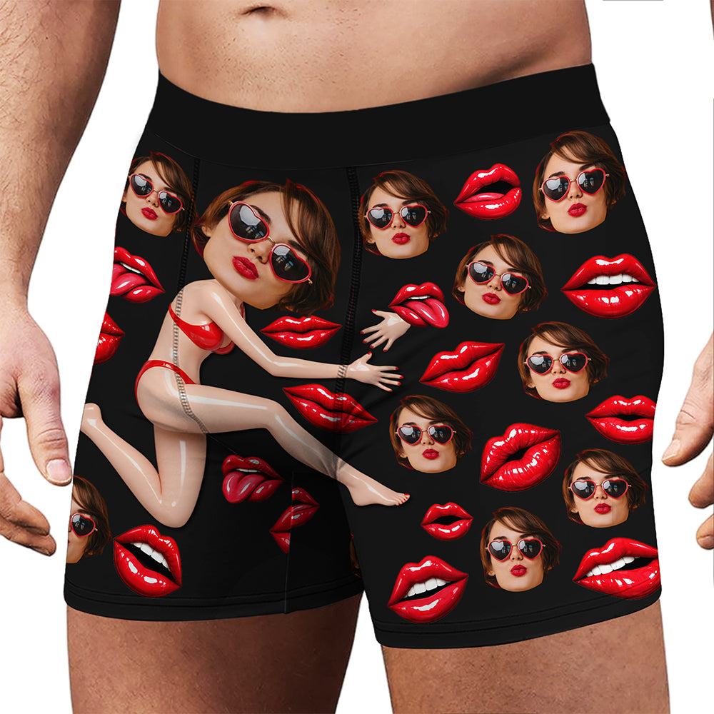 Funny Custom Face Property Of Her, Him Men's Boxer Funny Gift For Boyfriend, Husband HA75 922224