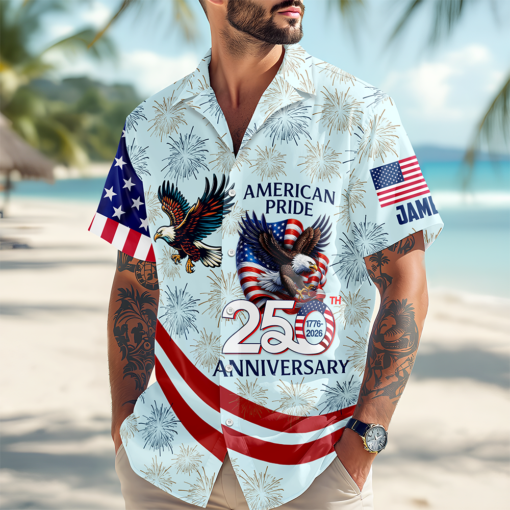Personalized American Pride Patriotic 250th Anniversary Eagle Hawaiian Shirt CH07 911090