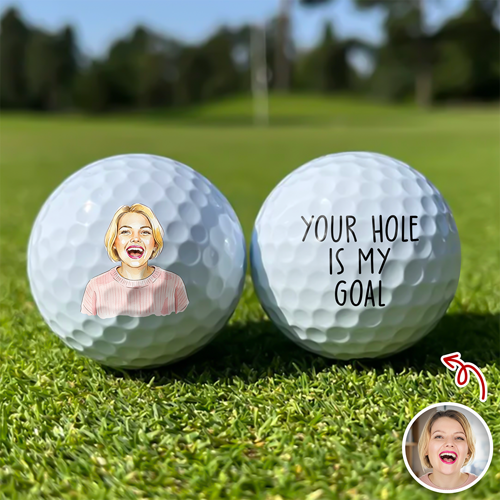 Custom Photo Golf Ball Valentines Gift For Husband, Boyfriend, Golfer HA75 898706