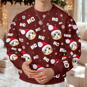 Custom Funny Cat Photo Christmas Ugly Sweater Personalized Gift For Cat Lover CH07 899570
