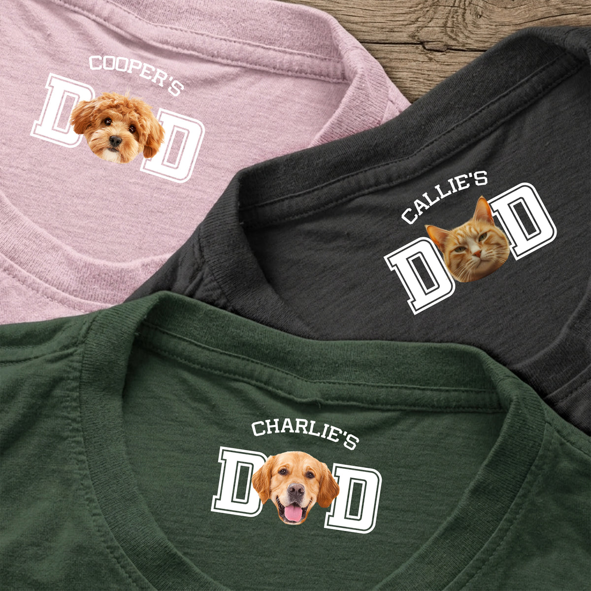 Custom Photo Dog Cat Dad Mom Neck Print Back Shirt LM32 899409