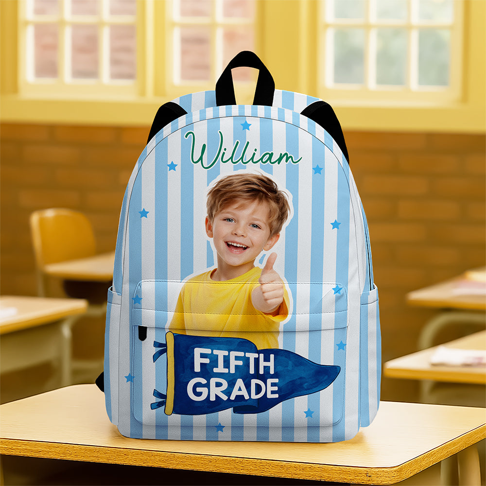 Custom Photo Grade Pennant Spirit Backpack - Personalized Gift For Back To School HO82 902830